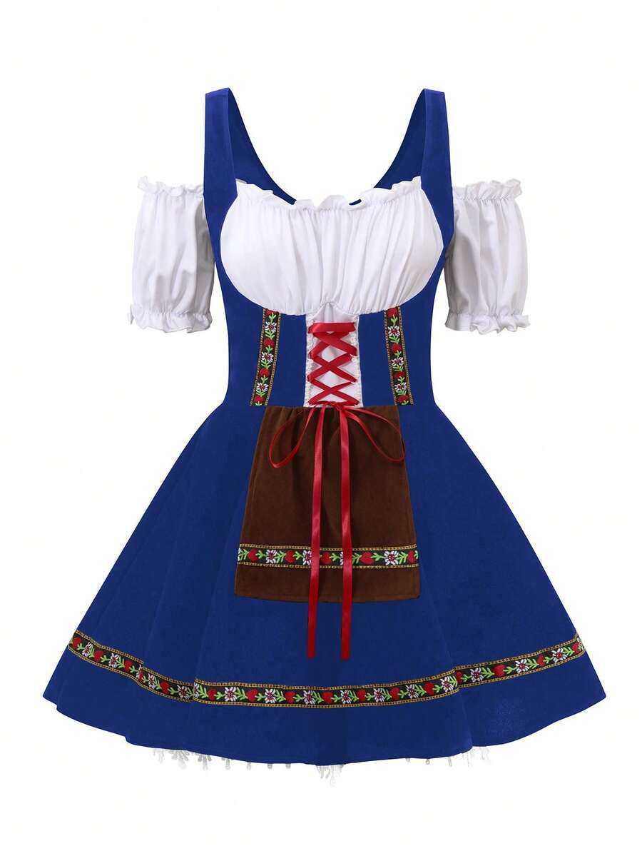 ii Oktoberfest Celebration Costume For Women, German Traditional Outfit For Role Play, St. Patrick's Day Costume, Halloween Casual Fall - Blue - View 1