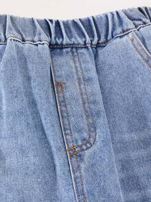 Tween Boy Fashion Casual Washed Cargo Denim Jeans - Blue - View 6