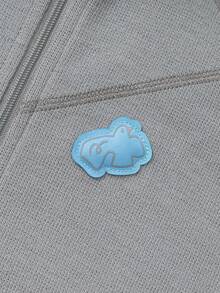 Balabala Simple Stylish Hooded Kids Coat Lightweight Autumn Outer Top For Boys & Girls - Medium Gray - View 7