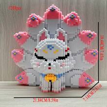 3000pcs/1288pcs 7-Color Nine-Tailed Fox Building Blocks Toy - Fox Puzzle Home Decor Handmade DIY Puzzle Gift - Halloween Gift - Thanksgiving Gift - Christmas Gift DIY Decoration, Home Decor - Multicolor - View 15