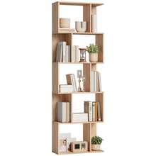 Estante de 5 níveis, unidade de armazenamento em forma de S com prateleiras, 60 x 24 x 184,5 cm, efeito madeira natural - A - Ver 1