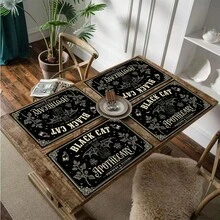 1pc/4pcs/6pcs/8pcs, Halloween Bat & Cat Pattern Table Mat, Suitable For Dining Table, Breakfast Mat, Coffee Bar, All-Season Decor, Washable Placemat, Room Decor, Kitchen Table Mat, Indoor/Outdoor Party Decoration, Home Decor, Ideal Gift - Multicolor - View 6