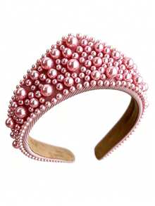 Halloween Crown Pearl Sponge Headband, Versatile Premium Wide-Rim Hair Accessory - Multicolor - View 9