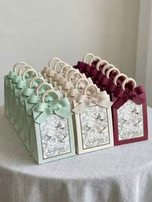 20pcs Gift Boxes With Ribbon, Suitable For Party Favors, Wedding, Halloween, Christmas, Back To School, Birthday Party Packaging Boxes - View 1