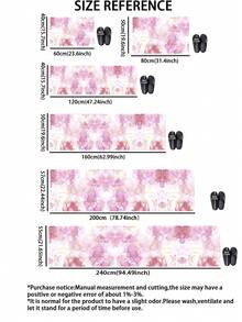 1pc Pink Purple Gold Ink Diatom Mud Kitchen Mat, 3.5mm, Sponge Cushion Rubber Bottom, Dirt-Resistant Easy To Clean, Anti-Slip Carpet For Kitchen, Bathroom, Entryway, Laundry Room - Multicolor - View 2