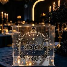 Acrylic Wedding Card Box, Wedding Gift Card Box, Transparent Wedding Envelope & Money Card Box For Party, Graduation, Baby Shower, Birthday Decoration - 1PC - View 4