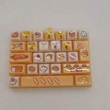 1pc Mini Keyboard Food-Shaped Pendant, Cute Cartoon Key Design Stress Relief Hanging Decoration Creative Accessory (Random Rope Color) - Multicolor - View 6