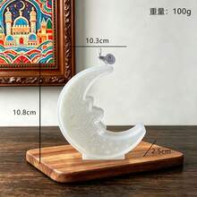 Festival Theme Crescent Moon Scented Candle, Vintage Embossed Carved Moon Shaped Candle, Home Desktop Decor Ornament, Holiday Party Atmosphere Prop, Gift Souvenir - Eastern European Style Moon Scented Candle - View 17