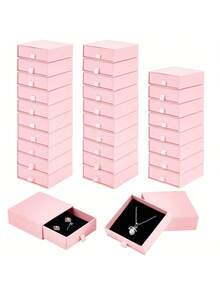 Pink Jewelry Box, Small Drawer Storage Box, Portable Earring Ring Necklace Bracelet Jewelry Display Rack, Bedroom Vanity Desktop Storage, Travel Jewelry Storage Box, Daily Cosmetics And Small Accessories Storage, Gift Packaging Box - Multicolor - View 5