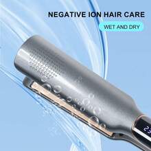 1pc Women's Home Use Straightener With Multiple Temperature Settings, Ceramic Negative Ion Hair Care, Straight & Curl Dual-Use Flat Iron - EU C Type Plug(220-240V) - View 6