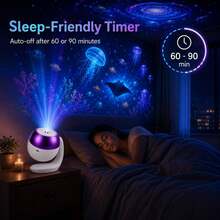 2-In-1 Galaxy Projector Night Light With 24 Films | 5d Holographic Night Light Projector, Stepless Brightness, 360° Adjustable, HD Ocean Projector For Bedroom Ceiling - Multicolor - View 4