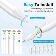 4/6 PCS For Apple Pencil Tips, Replacement Tips For 1st, 2nd And 3rd Generation Pro Pens, Durable Tips, Accessories. - Multicolor - View 8