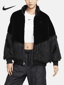 Nike Authentic Women's Sporty Patchwork Fashion Stand Collar Jacket HV8464-010 - HV8464-010 - View 1