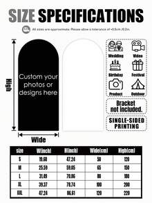 1pc Customizable Arch Backdrop Cover, Suitable For Baby Shower Balloon Arch, Wedding, Graduation Ceremony And Birthday Celebration, Supports Photo Customization - Multicolor - View 4
