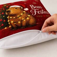 Kit 4 Capas de Almofada Natal Premium 45x45cm Estampadas Decorativas para Sofá e Decoração - noel_mini_hena - Visão 3