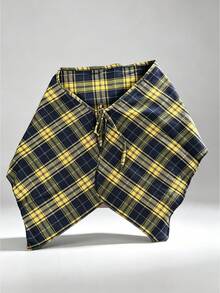 New Plaid High-Waist Skirt With Decorative Drawstring Design, Unisex, Adjustable Tie, Ruffle Hem, Suitable For Home Wear, Autumn/Winter - Multicolor - View 10