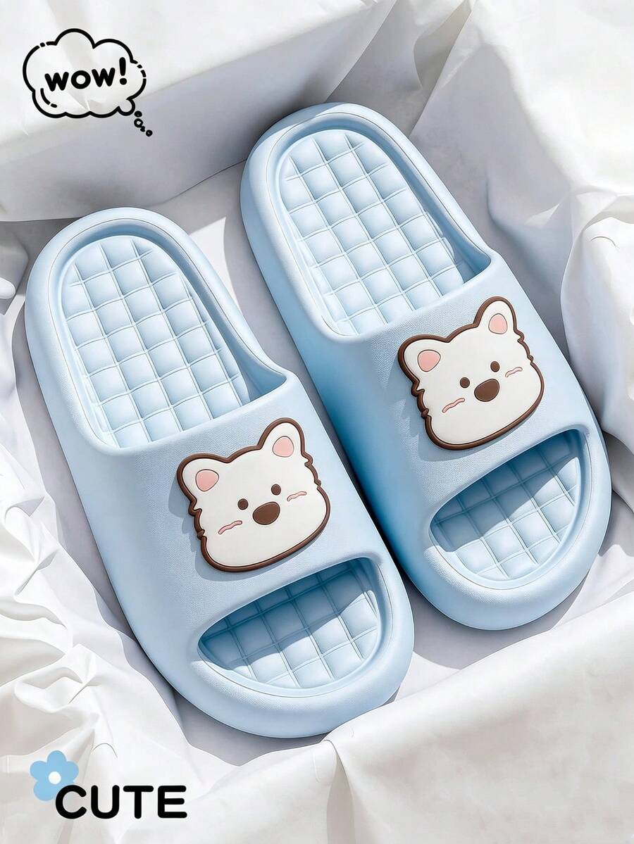 Summer New Cartoon West Highland Terrier Puppy Patch Design Fun Outdoor Slippers Home Indoor Fashion Printed Design Women's House Slippers - Baby Blue - View 1