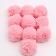 10pcs 5-6cm Faux Rex Rabbit Fur Pom Poms, Artificial Fluffy Soft Christmas Pom Poms, DIY Pom Poms, Handmade Keychain Pendant, Clothing Hat Gloves Sewing Craft Materials - Multicolor - View 32
