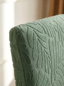 1pc Jacquard Solid Color Elastic Chair Cover, All-Season Universal Fit For Living Room, Dining Room, Home Chair Decoration - Green - View 9