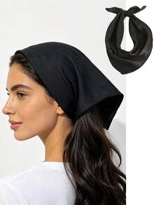 1pc Bohemian Contrast Color Triangle Headband, Photography Sun Protection Hair Scarf - Multicolor - View 15