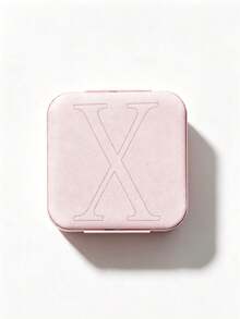 Personalized Initial Mini Portable Jewelry Box A-Z All Letters Available Pink Travel Small Accessory Storage Box Girls Carry Earring Ring Necklace Storage Gift Box - Multicolor - View 12
