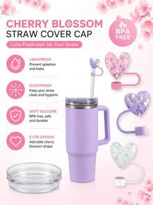 1pc Straw Cover - Dust-Proof And Leak-Proof Silicone Straw Cover, Suitable For 30/40oz Cups, Cup Accessories, Fits Securely, Easy To Clean - Multicolor - View 4