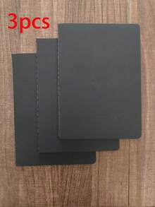 1pc/A5 Blank Hardcover Black Notebook, Mini Minimalist Style, Suitable For School, Office, Writing, Sketching, Etc., 36 Sheets (72 Pages) Per Book, Portable Notebook, Suitable For Students And Professionals. - A5 - View 10