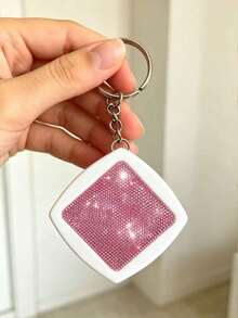 1pc Shiny Rhinestone Retractable Tape Measure Keychain - 2m/6ft - Mini Tape Measure Keychain - Retractable Soft Tape Measure Keychain, Thumb-Shaped Keychain, Cute Bag Charm, Portable Pocket Measuring Tool, Body Measuring Tape, Retractable Small Tape Measure, DIY Handmade Accessory Pendant, Suitable For Tailors And Craft Enthusiasts, Also A Unique Birthday Gift, Holiday Gift, Party Gift - Multicolor - View 4