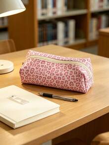 Leopard Print Pencil Case/Stationery Storage Bag, Travel Organizer Bag - Multi-Functional Large Capacity Design, Can Store Office Supplies, Also Used As Creative Multi-Purpose Pencil Case Or Portable Travel Makeup Bag, Suitable For Students And Adults Daily Use. - Multicolor - View 5