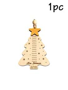 Custom Teacher Name Christmas Ornament, Personalized Classroom Tree Hanging Decor, Teacher Appreciation Holiday Keepsake, Customized Christmas Tree Decoration, Customizable Year & Name Gift, Festive Home Decor, Holiday Gift, Christmas Keepsake - Style C - View 23