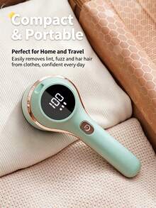Portable Multifunctional Lint Shaver, USB Rechargeable Fabric Cleaner, Electric Fabric Remover With LED Display, 3 Adjustable Gears For Gentle Detailing On Clothing, Bedding, Furniture, Carpets, Sofas Fabric Lint Shaver - View 4