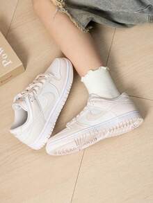 Women's W NIKE DUNK LOW 26 Summer New Light Color Leather Low-Top Casual Skate Shoes IM6572-105 - Canvas White/Pink White/White - View 4
