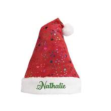Personalized Embroidered Christmas Hat, Customized Name Adult Style, With Gold Stars - Multicolor - View 3
