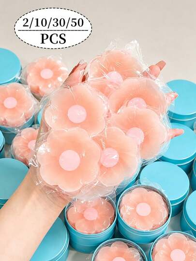 2/10/30/50PCS Thin Adhesive Silicone Nipple Covers, Sweatproof Reusable Breast Pasties, Seamless No Show Anti Nipple Covers For Camisoles Bikinis
