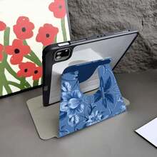 藍色復古牡丹花卉印花 360°旋轉平板保護殼，附筆槽，相容 iPad 11"(A16) 10.9/10.2/Air 5th Gen/10th Gen/Air 13/Air 11，自動休眠/喚醒功能，相容小米 5/5PRO/6/6PRO/7/7PRO，相容 OPPO Pad，相容華為 MatePad，相容 vivo Pad，相容榮耀 Pad，相容小新 Pad - 彩色 - 查看 5