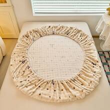 3件套毛茸茸床單套組，包含1件床單和2件枕套，毛茸茸床罩床墊保護套，雙人床單套組3件套，冬季保暖舒適，柔軟親膚，適用居家臥室與學生宿舍 - 咖色 - 查看 8