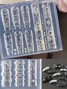 Punk Rabbit Belt Silicone Nail Art Mold, Christmas Party Nail Art Tool, Press-On Nail Art Tool - Clear - View 8