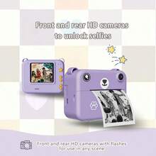 Instant Camera For Kids,Includes Three Rolls Of Printing Paper, USB Charger, And Features For Digital Photography, Video Recording, And Delayed Printing, Perfect For Thanksgiving, Christmas, And New Year Gifts. - Multicolor - View 4