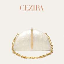 CEZIRA Semi-Circular Dome Acrylic Box Evening Bag For Women, Luxury Glamorous Designer Chain Shoulder Bag Clutch, Suitable For Party, Banquet, Wedding - Multicolor - View 1