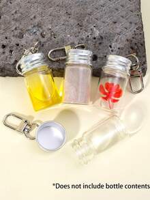Mini Glass Bottle Keychain DIY Transparent Glass Message Bottle With Metal Key Ring, Bag Charm, Gift - Multicolor - View 5