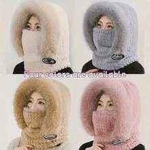 1 buah Topi Musim Dingin Wanita, Syal, Masker Wajah, Penutup Telinga Hangat Tahan Angin untuk Bersepeda - MultiWarna - View 4