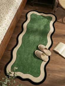 1pc Olive Green Geometric Textured Doormat, Minimalist Wavy Edge Entryway Mat, Artistic Rug, Spring Soft Home Decor Entrance Mat, Cute Yet Designed Doormat Adding Unique Visual Effect - Soft, Machine Washable, Suitable For Living Room, Bedroom, Study Or Balcony; Room Decor, Party Decor, Holiday Gift; Washable, Modern Style Rug - Multicolor - View 19