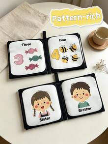 1 buah Buku Kain Kognitif Kontras Tinggi, Unisex untuk Bayi Laki-laki dan Perempuan, Kertas Suara Anti Sobek Terintegrasi, Cocok Sebagai Hadiah Edukasi Dini untuk Bayi Baru Lahir - MultiWarna - View 5