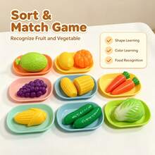 Children's Fun Role-Play Kitchen Toy Set, 24 Independent Realistic Food Ingredients, Fruit And Vegetable Utensils Multi-Category Combination, Parent-Child Interactive Simulation Life Game, Suitable For Kids Birthday And Holiday Gifts - Multicolor - View 9