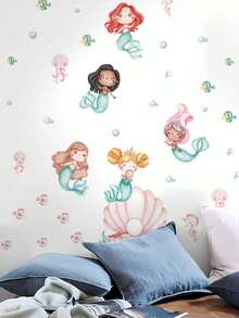 1 Piece Of Underwater World Ocean Animal Self-Adhesive Wall Sticker, Sea Turtle Bubbles / Party Sea Creatures / Mermaid Style, Removable Waterproof PVC Sticker For Living Room, Bedroom, Bathroom DIY Wall Decoration - Wall Stickers - View 11