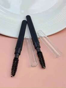 Portable Spiral Eyebrow Brush & Eyelash Comb With Dust-Proof Cap, Mini Brush For Travel Or Daily Use - Black - View 6