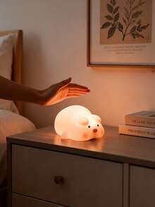 1PC Pink Cute Pig Animal Room Night Light, Smart Timer Lamp, USB Rechargeable Desk Lamp, Touch Dimming Bedside Light. Ideal Choice For Home Decor And A Soothing Companion. Perfect Birthday Gift For Kids, Children And Partners - Multicolor - View 7