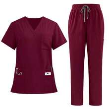 Men Scrub Sets - Red - View 9