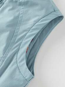 mini bala Chaleco unisex para bebé y niños, cálido, grueso, suave, holgado y versátil, para usar como prenda interior y exterior, otoño e invierno - gris azul - Ver 7
