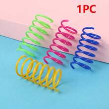 Spiral Spring Cat Toy, Mini Spiral Coil Spring Shape, Multicolor Glow In Dark Design, Stretchable High Rebound Interactive Bite & Bat Play, Indoor Bedroom Living Room Night Solo Play For Kitten Adult Cats, All Year Round Pet Daily Entertainment - Multicolor - View 14